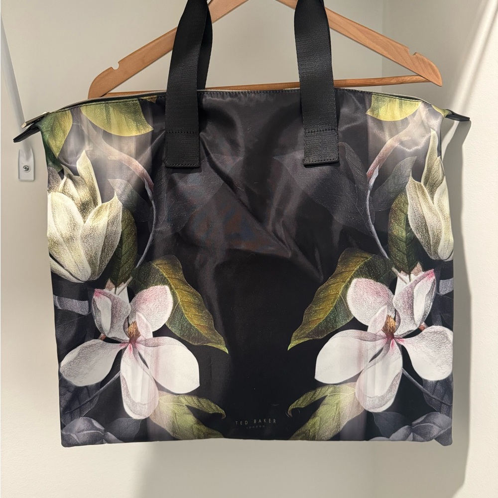 Ted Baker Black Tote with Floral Design